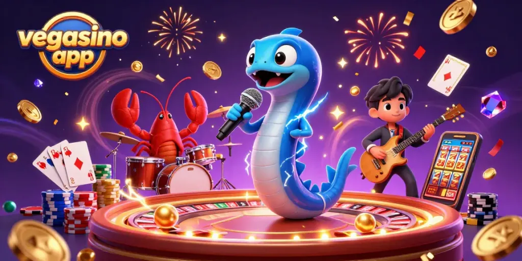 Experience the vegasino app with animated casino excitement and engaging game elements.