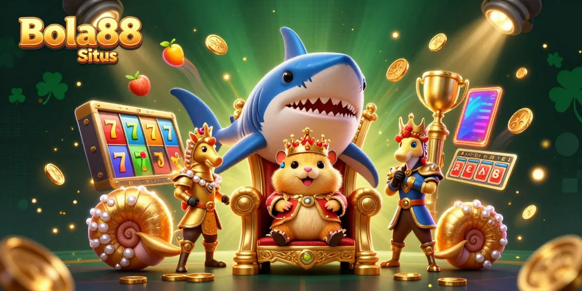 Spin the reels at Bola88 Situs with the golden hamster king leading the way to jackpots and fun!