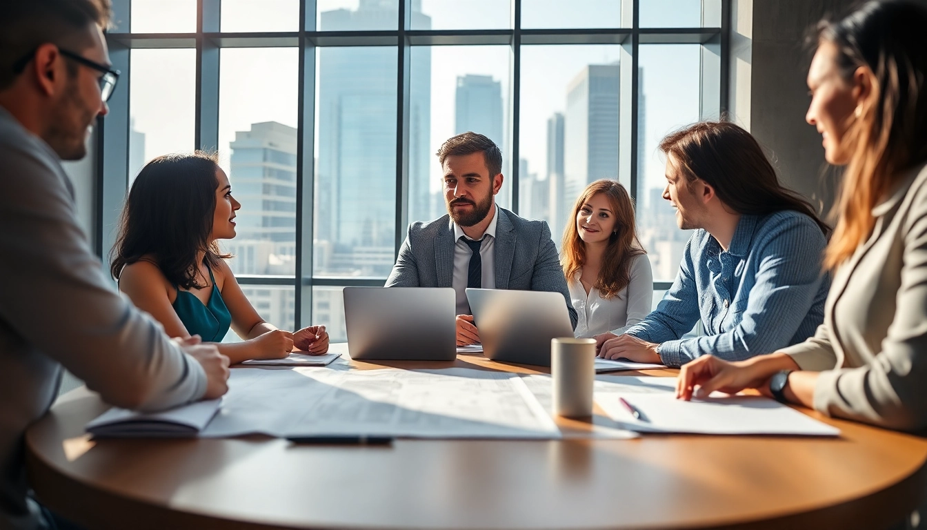 Headhunter Ingenieure bespricht Strategien mit Ingenieuren in einem modernen Büro.