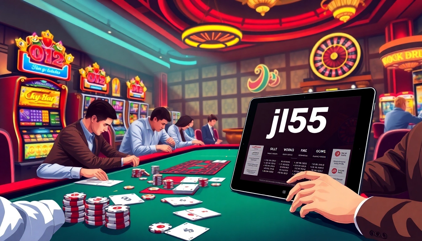 Experience the thrill of gambling with jl55 one at a vibrant poker table.
