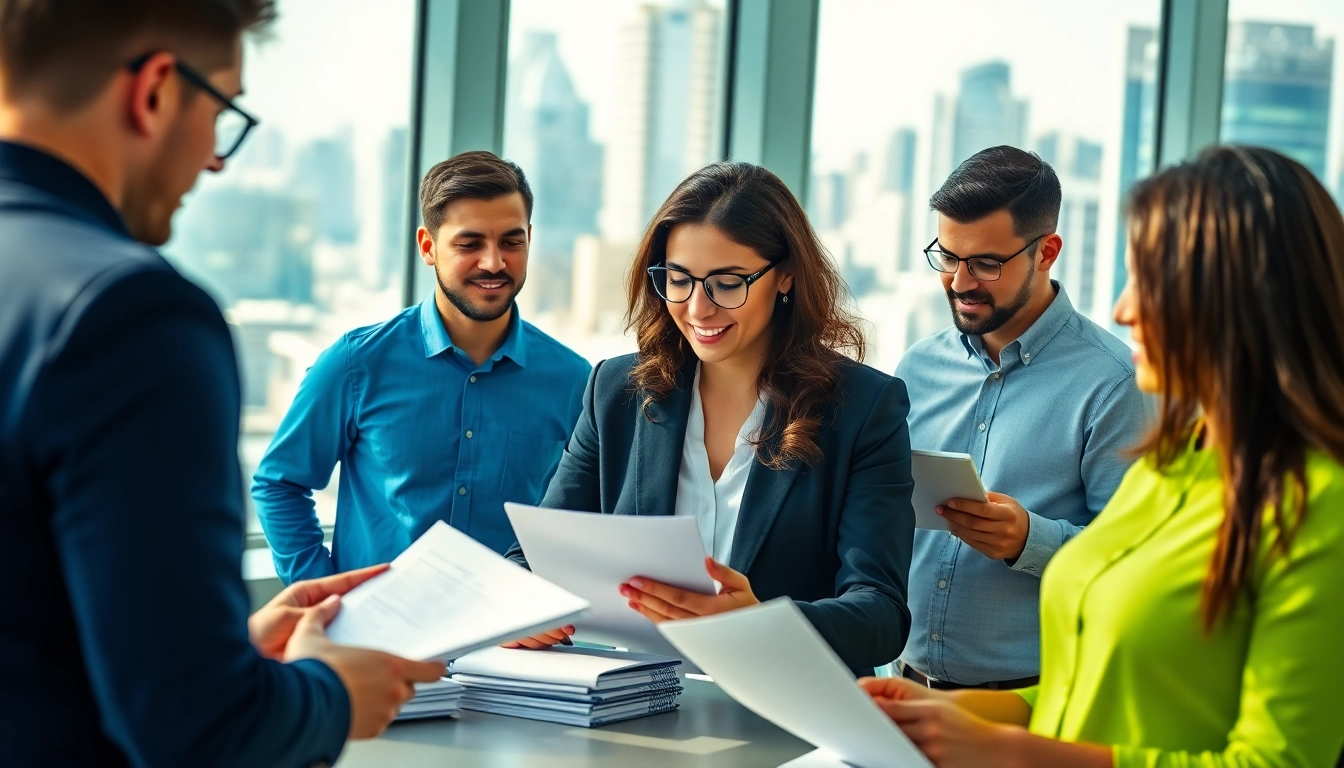 Headhunter Schweiz berät Kandidaten in modernem Büro mit Stadtansicht im Hintergrund.